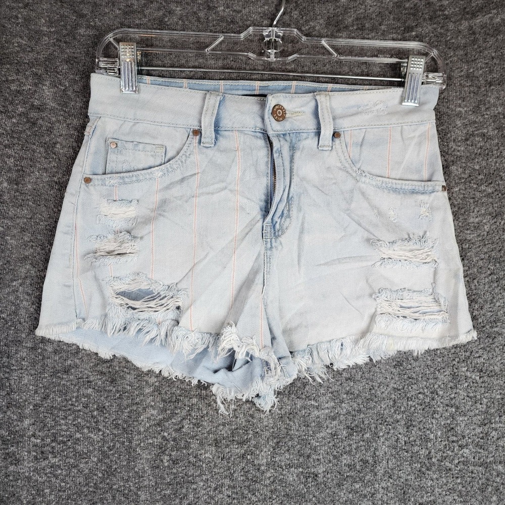 Sincerely‎ Jules Shorts Womens 1 SJ14918AG2361  Blue Pinstripe Distressed EUC
